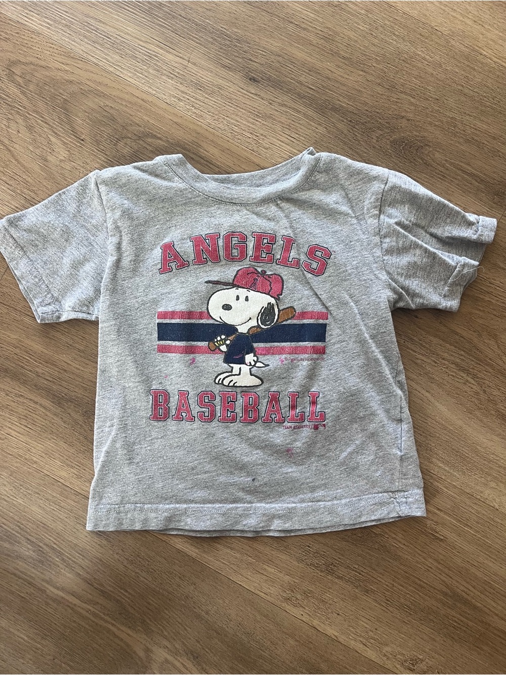 Gray Kids' Anaheim Angels Baseball Snoopy Graphic Tee 2T